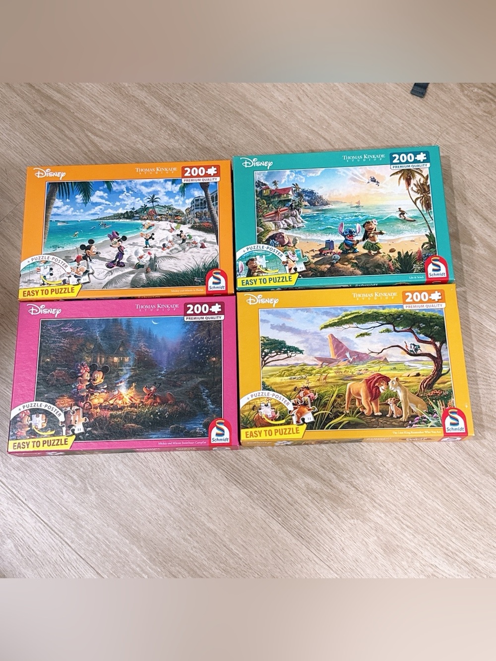 Thomas Kinkade Disney 200 Puzzle Set of 4